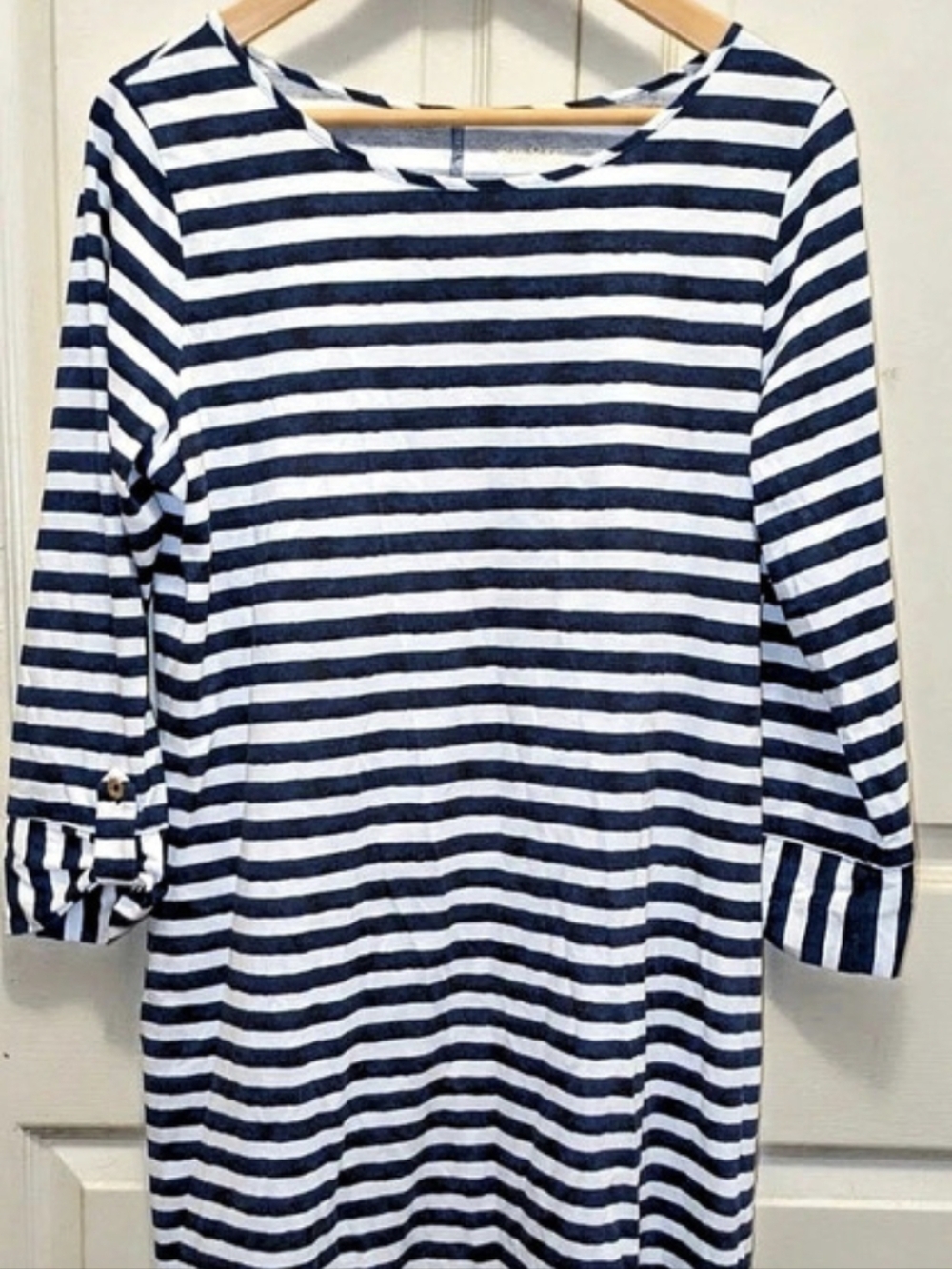 Lilly Pulitzer Marlowe Striped T Shirt 3/4 Sleeves Dress Size L